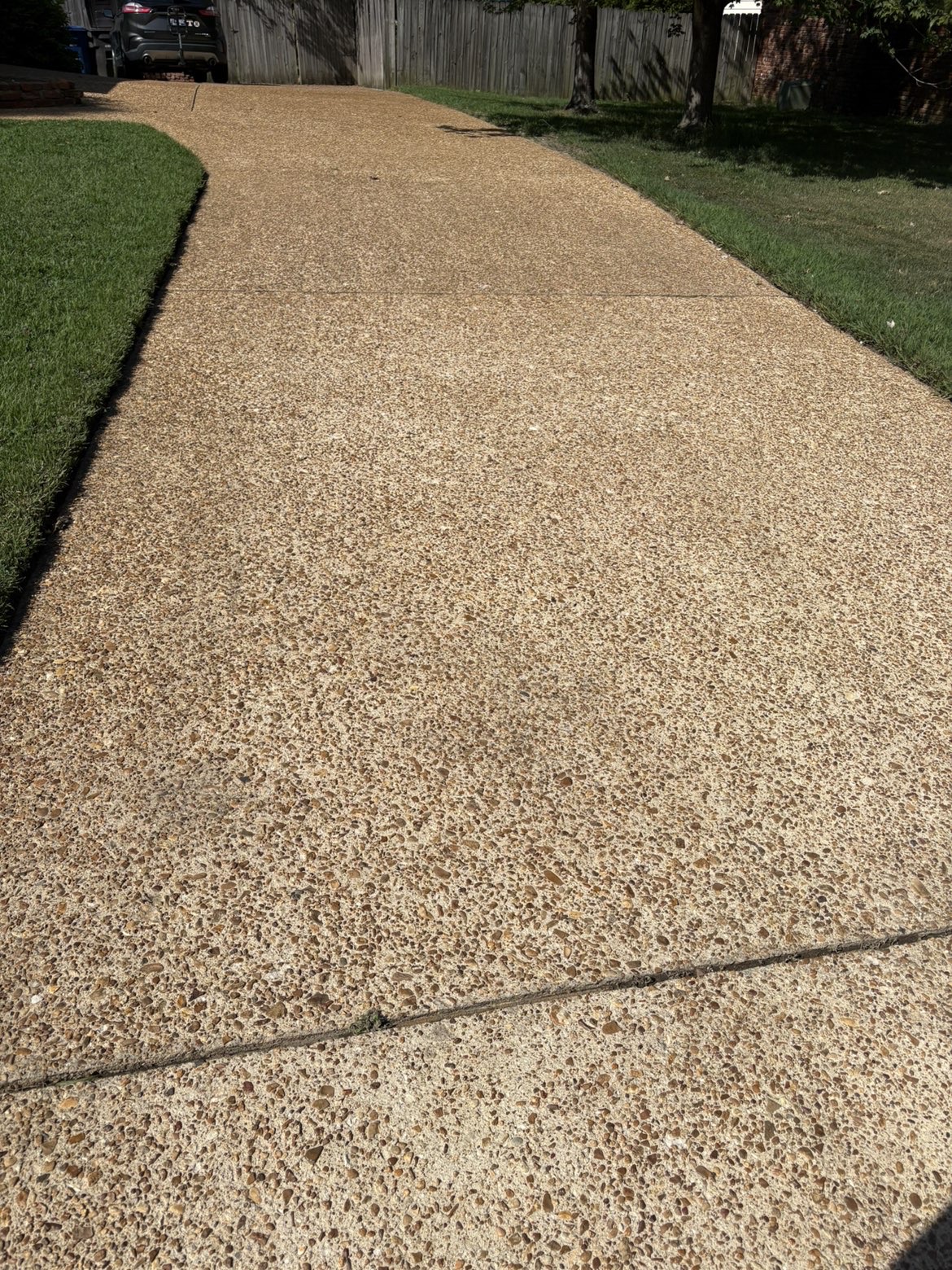 Driveway after pressure washing