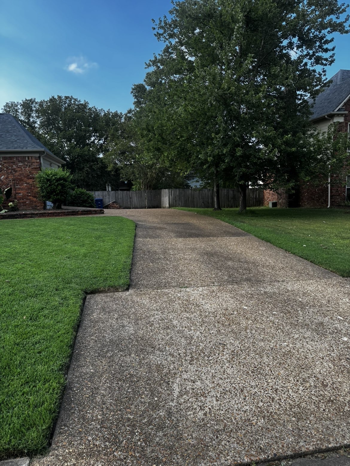 Driveway before pressure washing